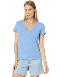 Lilla P - V-Neck Short Sleeve Back Seam Tee (Harbor) Clothing - Lyst