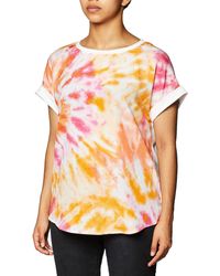 Calvin Klein - Short Sleeved Top With Printed Front - Lyst