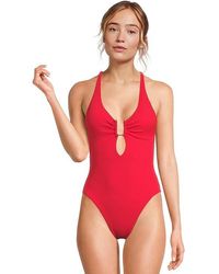 Becca - Modern Edge Rib Ariyah Buckle One Piece Swimsuits One Piece, Nylon/Spandex - Lyst