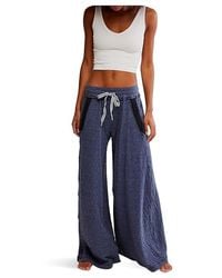 Free People - Wait A Minute Wide-Leg Lounge Pants Clothing Xl 14) Cotton - Lyst