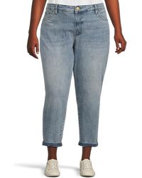Kut From The Kloth - Sienna Baggy Boyfriend Crop Roll Up Reg Hem Jeans, Cotton/Denim/Polyester - Lyst