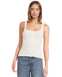 Free People - End Game Pointelle Tank Top Clothing Xl 14) Cotton/Elastane - Lyst