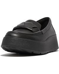 Fitflop - F-mode Folded-leather Flatform Loafers - Lyst