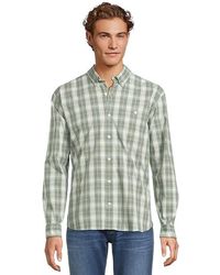 L.L. Bean - Comfort Stretch Chambray Shirt Long Sleeve Traditional Fit Plaid Clothing, Chambray/Cotton/Spandex - Lyst