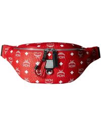 mcm white fanny pack