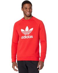 adidas Originals Cotton Trefoil Crew Sweatshirt in Orange for Men - Lyst