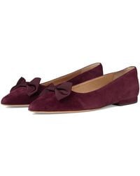 Ralph Lauren - Londyn Bow-Trim Suede Ballet Flat Flat Shoes Pinot Noir/Pinot Noir 8 B - Lyst