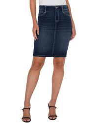 Liverpool Los Angeles - Gia Glider Pull-on Forever Fit Denim Pencil Skirt - Lyst