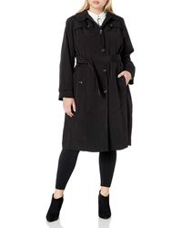 NWT Womens LONDON FOG Trench rain dress Coat Pea Coat Jacket British Black XXL