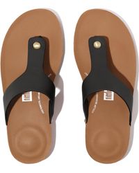 Fitflop - Iqushion Leather Toe-post Sandals - Lyst