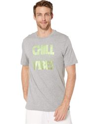 Calvin Klein Short Sleeve Wash Story V Neck In Smoked Pearl