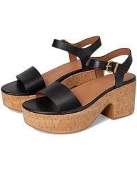 Fitflop - Platfforms Leather/Cork Heeled Ankle-Strap Sandals Wedge Shoes 11 M (B) - Lyst