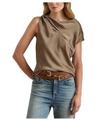 Ralph Lauren - Charmeuse Asymmetrical Blouse Clothing, Polyester/Satin - Lyst
