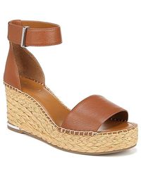 Franco Sarto - Clemens Raffia Espadrille Wedge Heel Sandals Sandals, Leather/Suede - Lyst