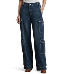 Ralph Lauren - High-Rise Wide-Leg Cargo Jeans Jeans, Cotton/Denim/Lyocell - Lyst