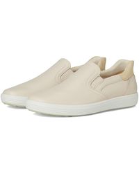 Ecco - Soft 7 Easy Slip-On Sneaker Shoes Limestone/Straw, Leather - Lyst
