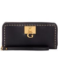Guess Large Stephi Whiskey Zip Around Wallet in Brown - Lyst