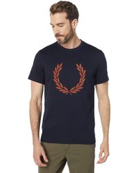 Fred Perry Cotton Textured Laurel Wreath T-shirt in Carbon Blue (Blue) for  Men - Lyst