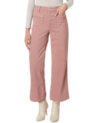 PAIGE - Anessa Patch Pockets Exposed Buttonfly In Vintage Dark Rose Blush - Lyst