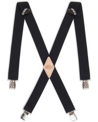 Dickies 1 1/2 Inch Solid Straight Clip Adjustable X Back Suspender - Black