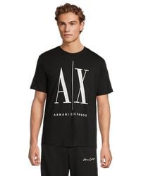ARMANI EXCHANGE - Icon Logo Printed T-Shirts Clothing, Cotton - Lyst