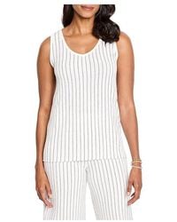 NIC+ZOE - Destination Stripe Knit Tank Top Sweater Sm (Us 4-6) Cotton/Polyester/Viscose - Lyst