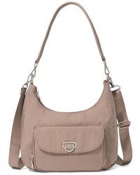 Baggallini - Coastal Flip Lock Half Moon Bag Cross Body Handbags, Nylon - Lyst