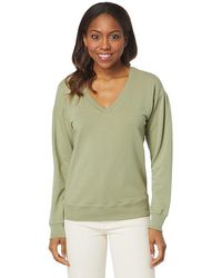 Mod-o-doc - Lightweight French Terry Long Sleeve Puff Sleeve V-Neck Sweatshirt (Forest Fern) Clothing - Lyst