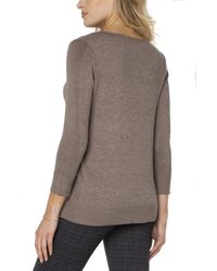 Liverpool Los Angeles - 3/4 Sleeve V-neck Sweater With Pique - Lyst