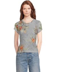 AllSaints - Ellie Mesh T-Shirts Clothing Uk 4 (Us 0) Elastane/Polyester - Lyst