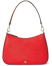 Ralph Lauren - Crosshatch Leather Medium Danni Bag Shoulder Handbags - Lyst
