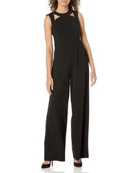 Calvin Klein Sleeveless Jumpsuit With Cut Outs - Black