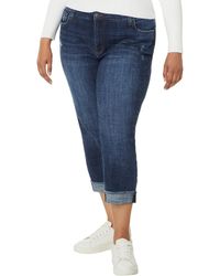 Kut From The Kloth - Plus Size Amy Crop Straight Leg Roll-up Fray Prestigious - Lyst