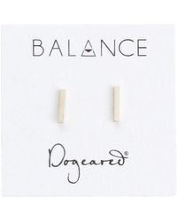 Dogeared Balance Flat Bar Stud Earrings - Metallic