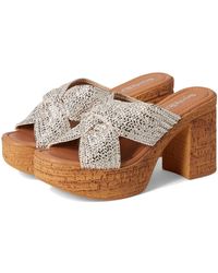 Seychelles - Adorned Metallic Raffia Slide Sandal Dress Sandals, Synthetic - Lyst