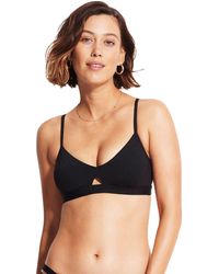 Womens Clothing Lingerie Bras Seafolly Synthetic Collective Dd Wrap-front Recycled Nylon-stretch Bra in Black 