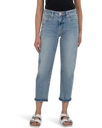 Kut From The Kloth - Sienna Baggy Boyfriend Crop Roll Up Jeans, Cotton/Denim/Polyester - Lyst