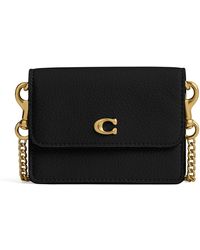 COACH - Essential Half Flap Card Case Wallet Handbags, Leather - Lyst