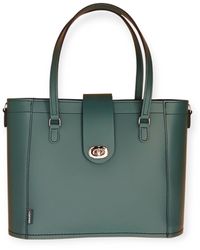 Zatchels - Leather Mini Twist Lock Shopper Bag - Lyst