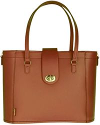 Zatchels - Leather Mini Twist Lock Shopper Bag - Lyst