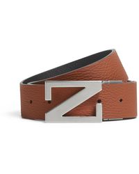 Zegna - Foliage And Reversible Leather Belt - Lyst
