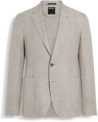 ZEGNA - Light And Crossover Linen Wool And Silk Blend Jacket - Lyst