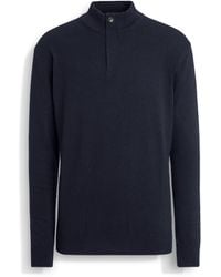 ZEGNA - Pullover Aus Oasi Cashmere Mit Stehkragen Und Reißverschluss - Lyst