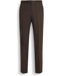 ZEGNA - Dark Centoventimila Cotton And Wool Pants - Lyst