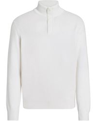 ZEGNA - Mélange Oasi Cashmere Zip Mock Neck Sweater - Lyst