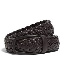 ZEGNA - Ceinture En Cuir Marron Foncé - Lyst