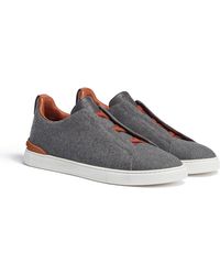 Zegna - Mélange #Usetheexisting Wool Triple Stitch Sneakers - Lyst
