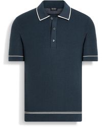 ZEGNA - Dark Premium Cotton Polo Shirt - Lyst