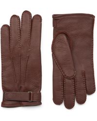 Zegna - Dark Foliage Deerskin Gloves - Lyst