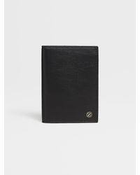 Ermenegildo Zegna Smooth Leather Passport Case - Black